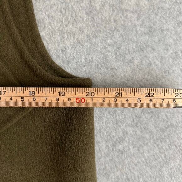 Talbots Double Open Face Fly Away Vest Size M Olive Green Wool Blend Long - Picture 9 of 10